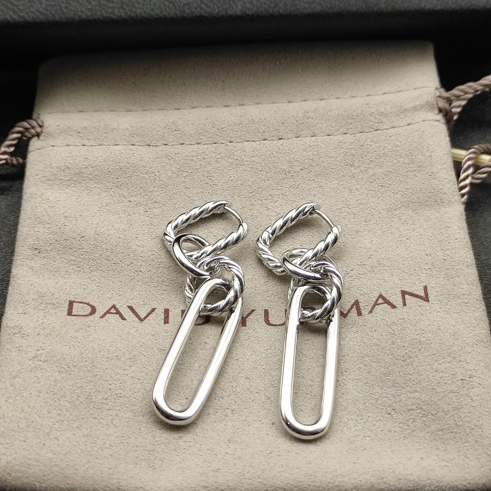 David Yurman Silver Four-Circle Earrings
